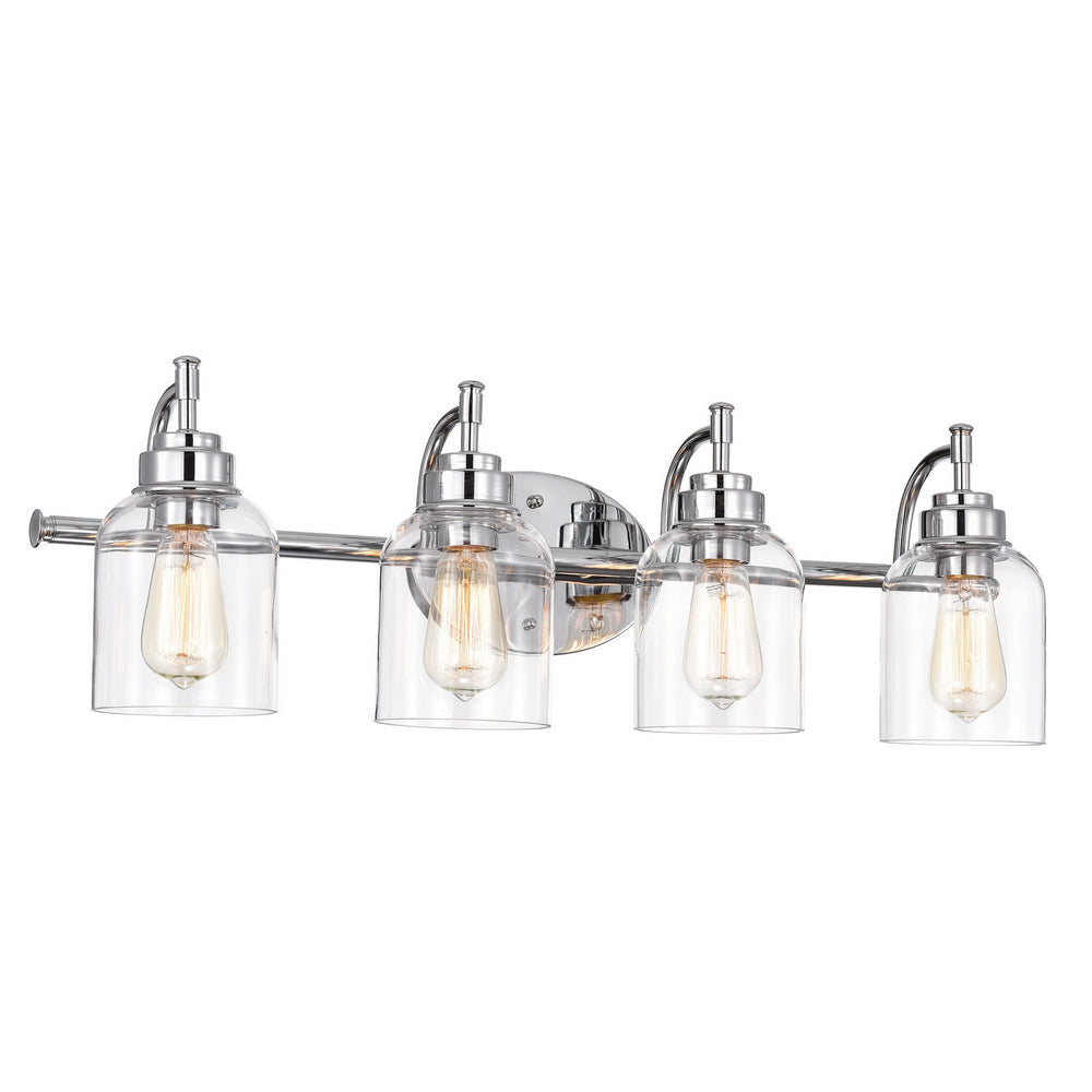 Chloe Lighting Adair Transitional 4 Light Chrome Bath Vanity Fixture 30" Wide