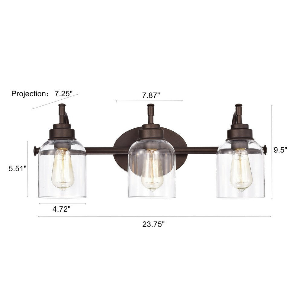 Chloe Lighting Adair Transitional 3 Light Oil Rubbed Bronze Bath Vanity Fixture 24’’ Wide CHL-CH2R147RB24-BL3