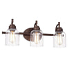 Chloe Lighting Adair Transitional 3 Light Oil Rubbed Bronze Bath Vanity Fixture 24" Wide