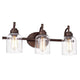 Chloe Lighting Adair Transitional 3 Light Oil Rubbed Bronze Bath Vanity Fixture 24" Wide