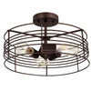 Chloe Lighting Ironclad Industrial 3 Light Oil Rubbed Bronze Semi-Flush Ceiling Fixture 15’’ Wide CHL-CH2R417RB15-SF3