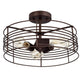 Chloe Lighting Ironclad Industrial 3 Light Oil Rubbed Bronze Semi-Flush Ceiling Fixture 15’’ Wide CHL-CH2R417RB15-SF3