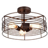 Chloe Lighting Ironclad Industrial 3 Light Oil Rubbed Bronze Semi-Flush Ceiling Fixture 15" Wide