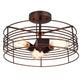 Chloe Lighting Ironclad Industrial 3 Light Oil Rubbed Bronze Semi-Flush Ceiling Fixture 15" Wide