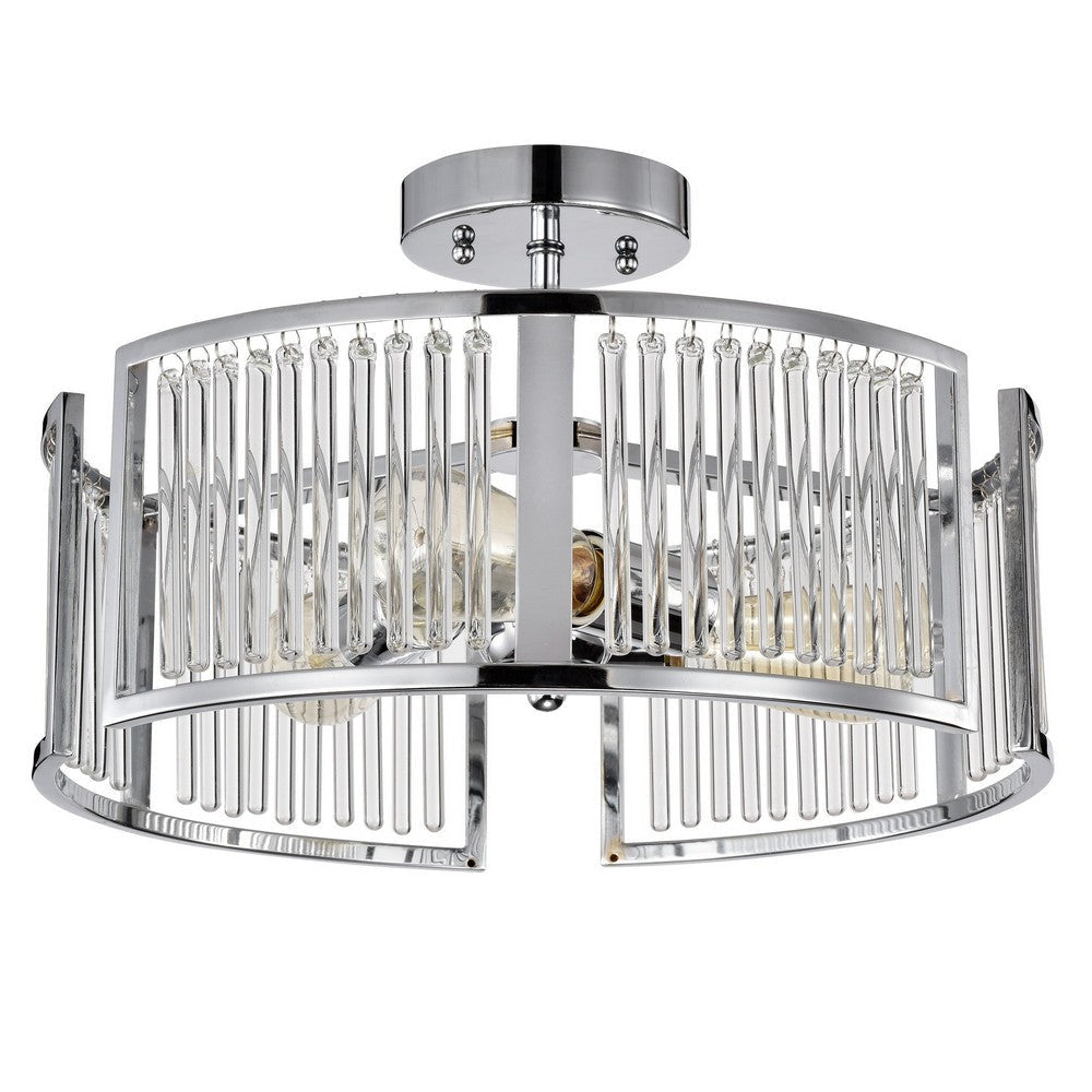 Chloe Lighting Frey Transitional 3 Light Chrome Semi-Flush Ceiling Fixture 16’’ Wide CHL-CH2R418CM16-SF3