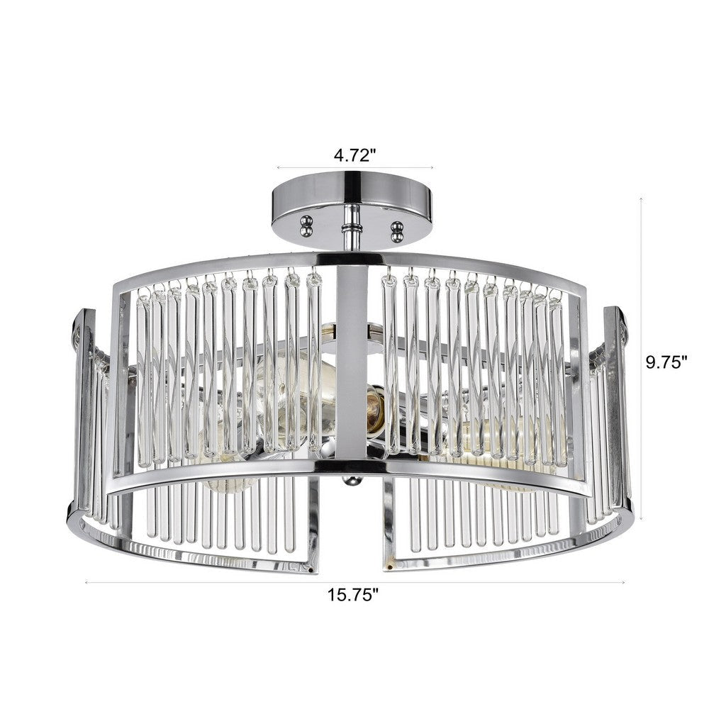 Chloe Lighting Frey Transitional 3 Light Chrome Semi-Flush Ceiling Fixture 16’’ Wide CHL-CH2R418CM16-SF3