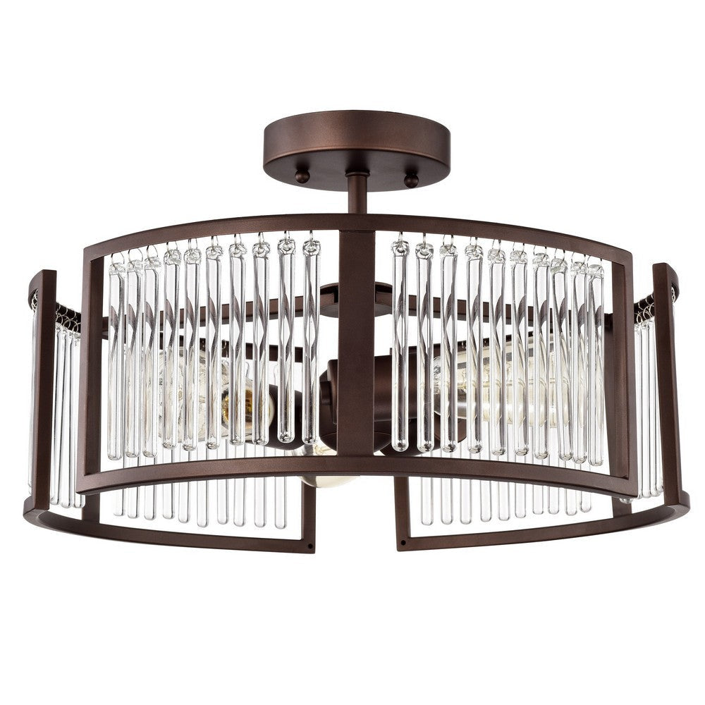Chloe Lighting Frey Transitional 3 Light Oil Rubbed Bronze Semi-Flush Ceiling Fixture 16’’ Wide CHL-CH2R418RB16-SF3