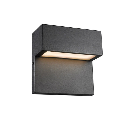 Lighting CAMPBELL Contemporary LED Light  Textured Black Outdoor Wall Sconce 6" Tall