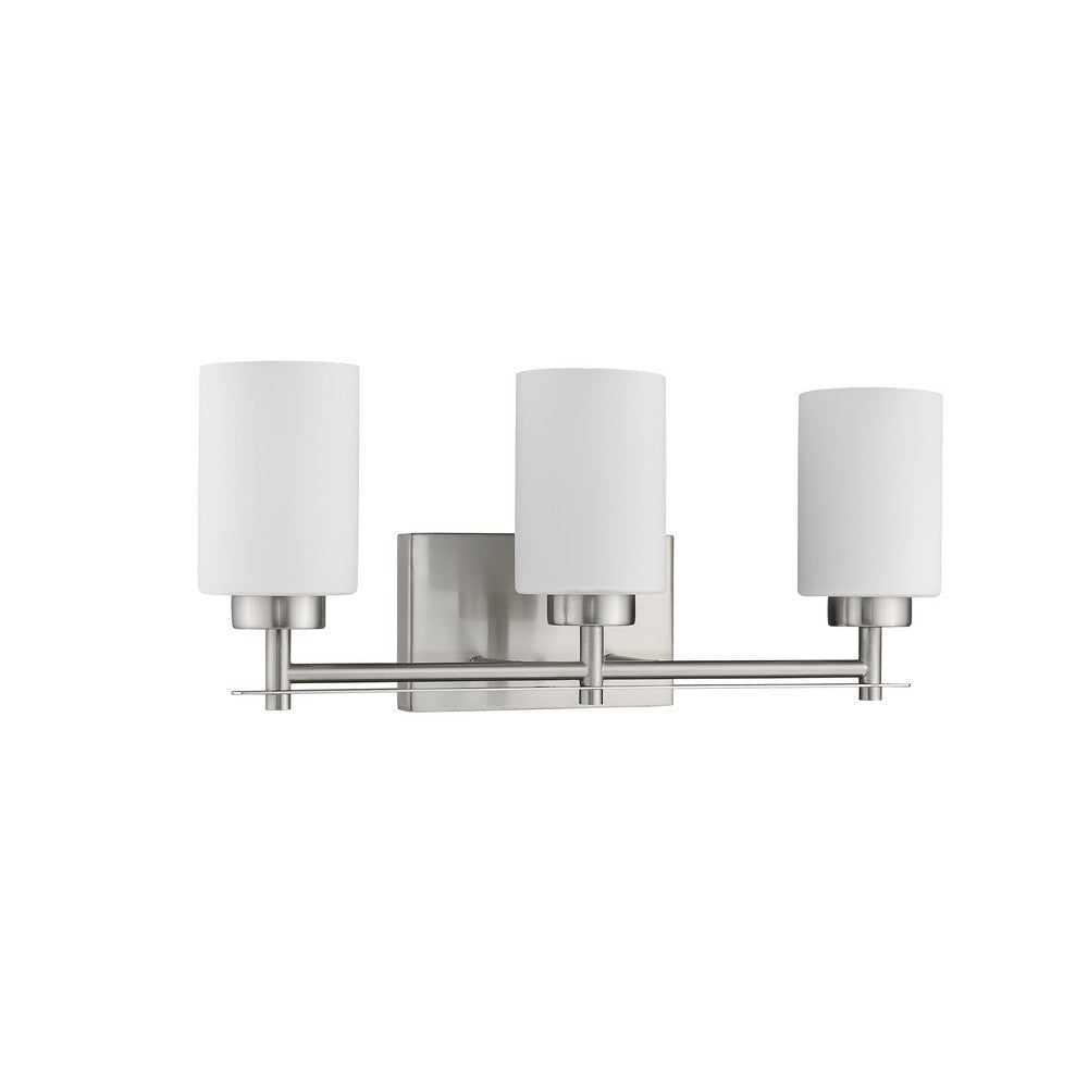 Lighting NEVAEH Transitional 3 Light Brushed Nickel Bath and Vanity Light 21’’ Wide CHL-CH2S002BN21-BL3