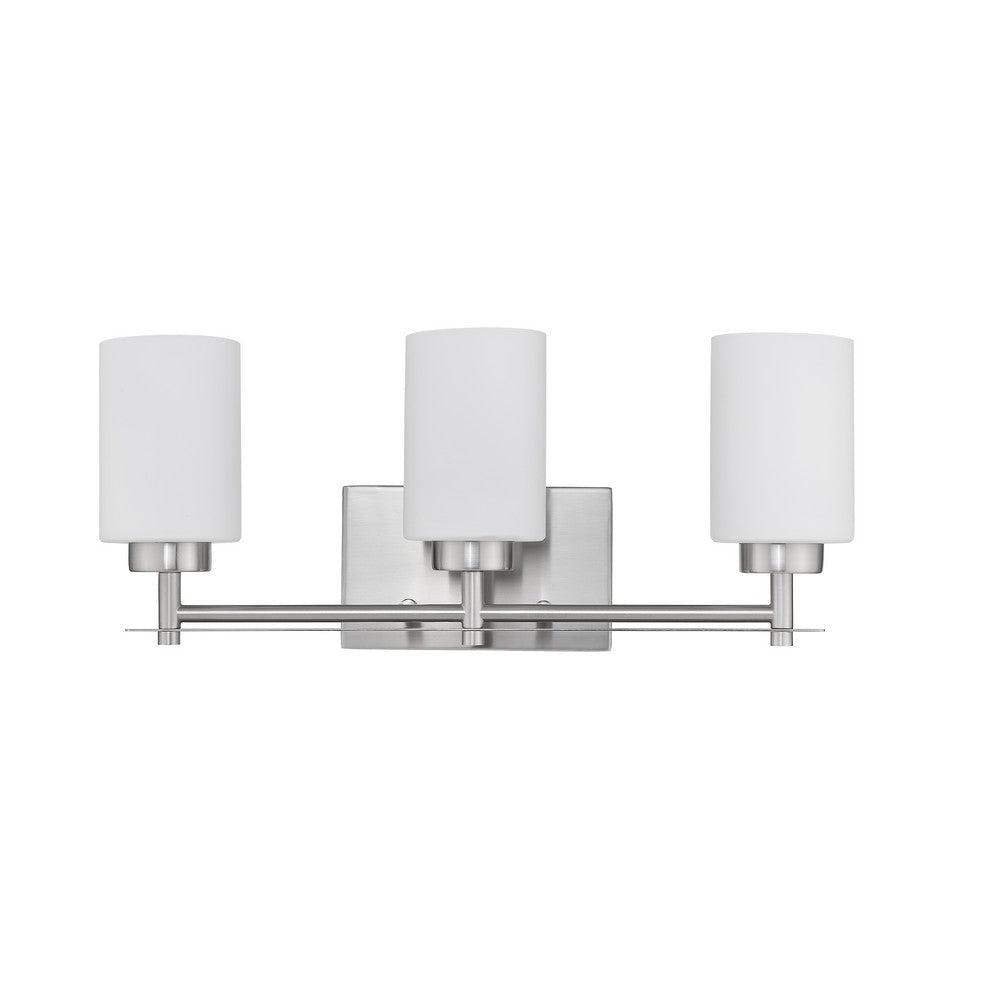 Lighting NEVAEH Transitional 3 Light Brushed Nickel Bath and Vanity Light 21’’ Wide CHL-CH2S002BN21-BL3