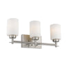 Lighting NEVAEH Transitional 3 Light Brushed Nickel Bath and Vanity Light 21" Wide
