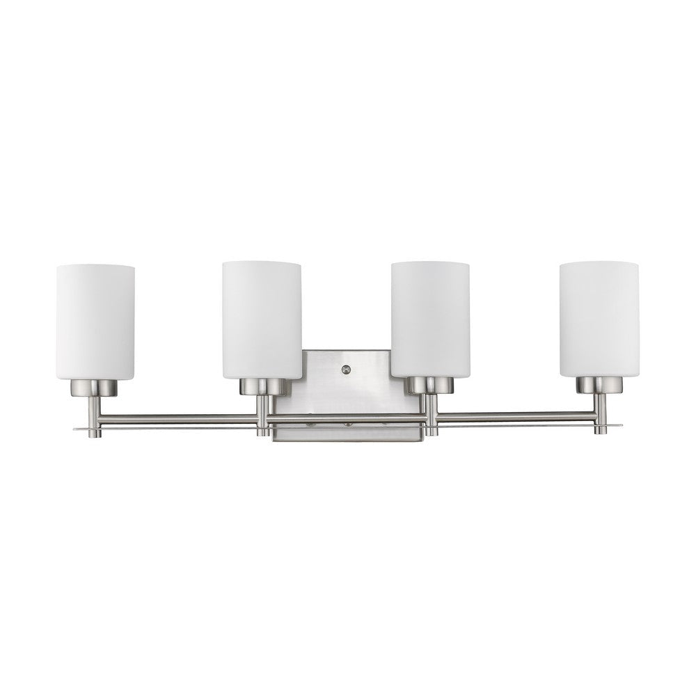 Lighting NEVAEH Transitional 4 Light Brushed Nickel Bath and Vanity Light 29’’ Wide CHL-CH2S002BN29-BL4
