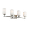 Lighting NEVAEH Transitional 4 Light Brushed Nickel Bath and Vanity Light 29" Wide