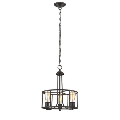 CHLOE Lighting ELISSA Transitional 3 Light Rubbed Bronze Ceiling Pendant 15" Wide