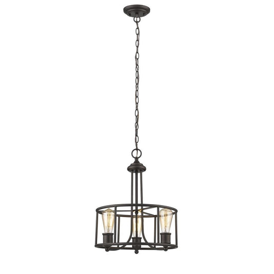 CHLOE Lighting ELISSA Transitional 3 Light Rubbed Bronze Ceiling Pendant 15" Wide