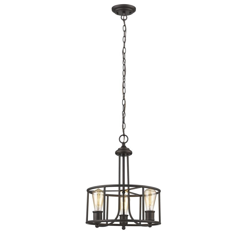 CHLOE Lighting ELISSA Transitional 3 Light Rubbed Bronze Ceiling Pendant 15" Wide