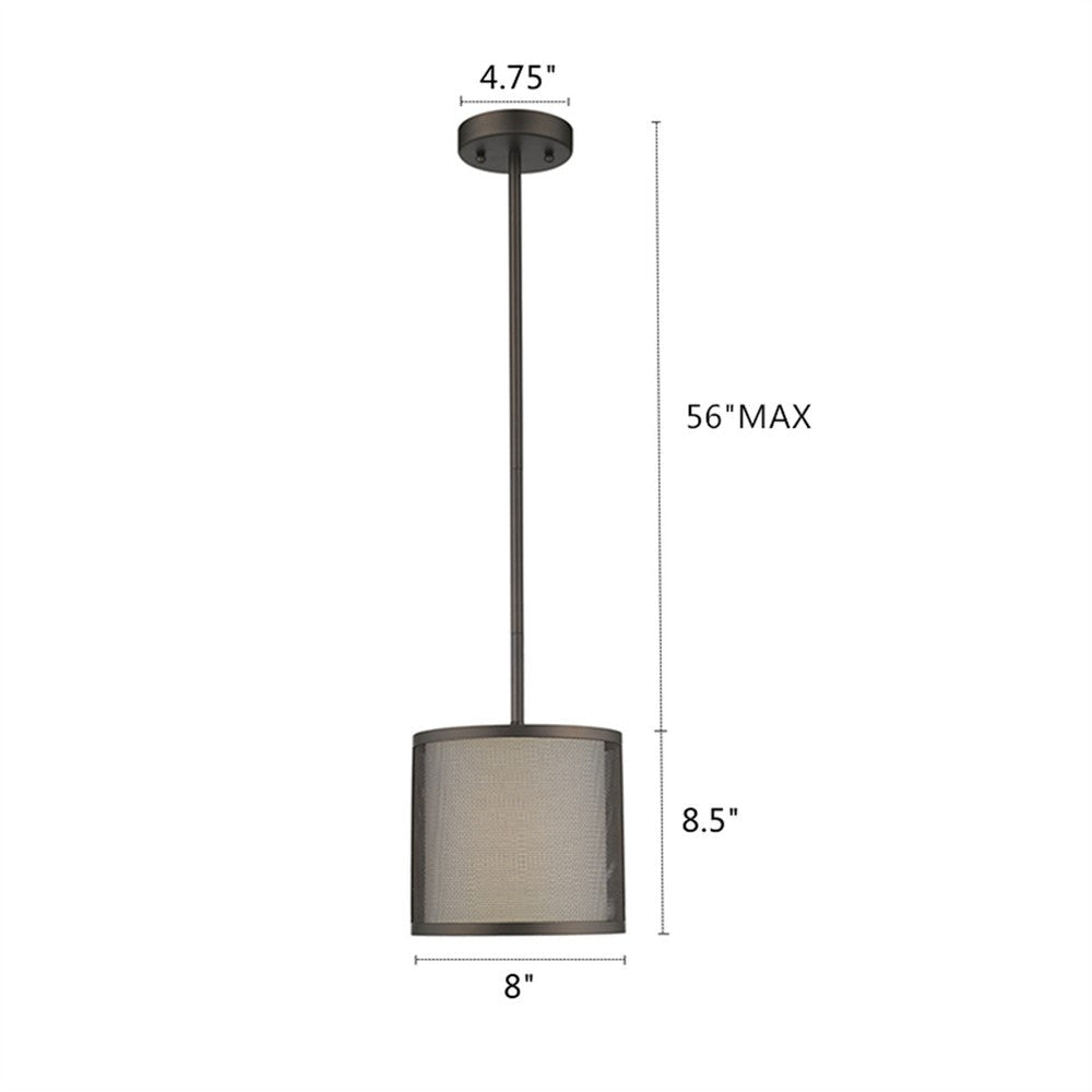 Lighting JULIANA Transitional 1 Light Rubbed Bronze Mini Ceiling Pendant 8’’ Wide CHL-CH2S005RB08-DP1