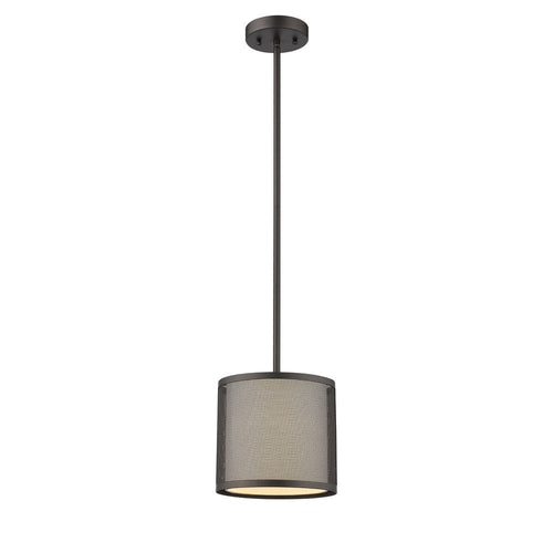 Lighting JULIANA Transitional 1 Light Rubbed Bronze Mini Ceiling Pendant 8" Wide
