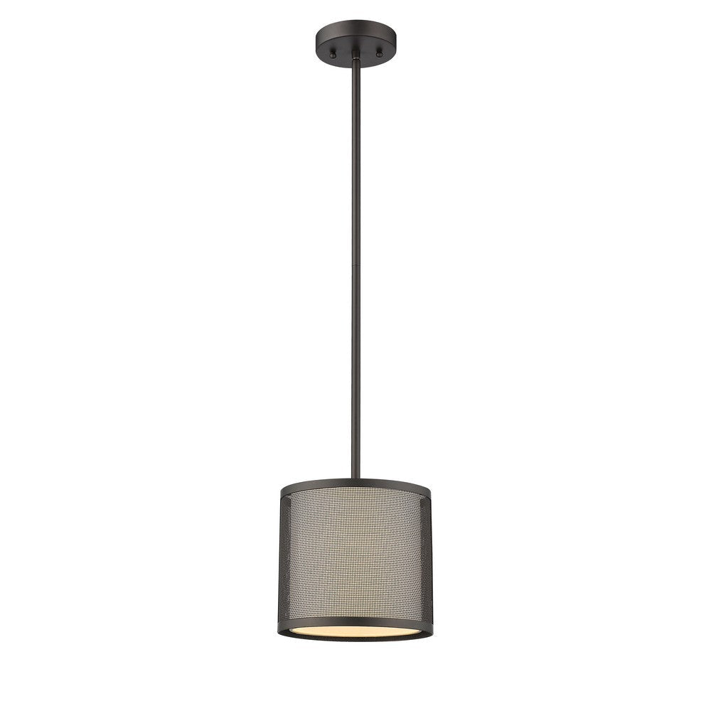 Lighting JULIANA Transitional 1 Light Rubbed Bronze Mini Ceiling Pendant 8" Wide