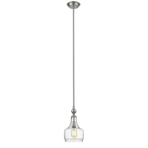 CHLOE Lighting LAYLA Transitional 1 Light Brushed Nickel Ceiling Mini Pendant 8" Wide