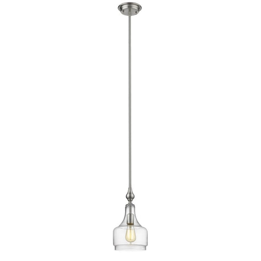 CHLOE Lighting LAYLA Transitional 1 Light Brushed Nickel Ceiling Mini Pendant 8" Wide
