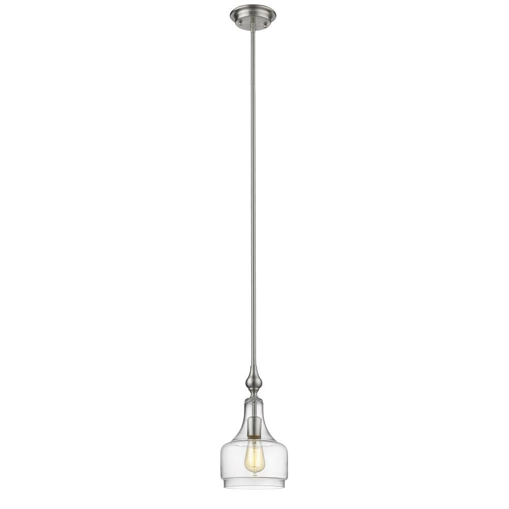 CHLOE Lighting LAYLA Transitional 1 Light Brushed Nickel Ceiling Mini Pendant 8" Wide
