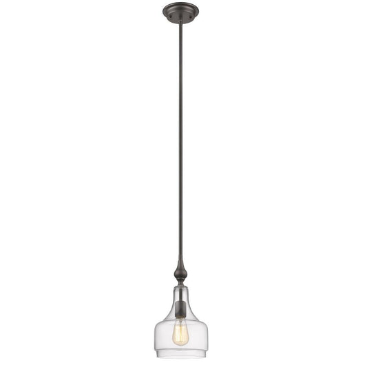 CHLOE Lighting LAYLA Transitional 1 Light Rubbed Bronze Ceiling Mini Pendant 8" Wide