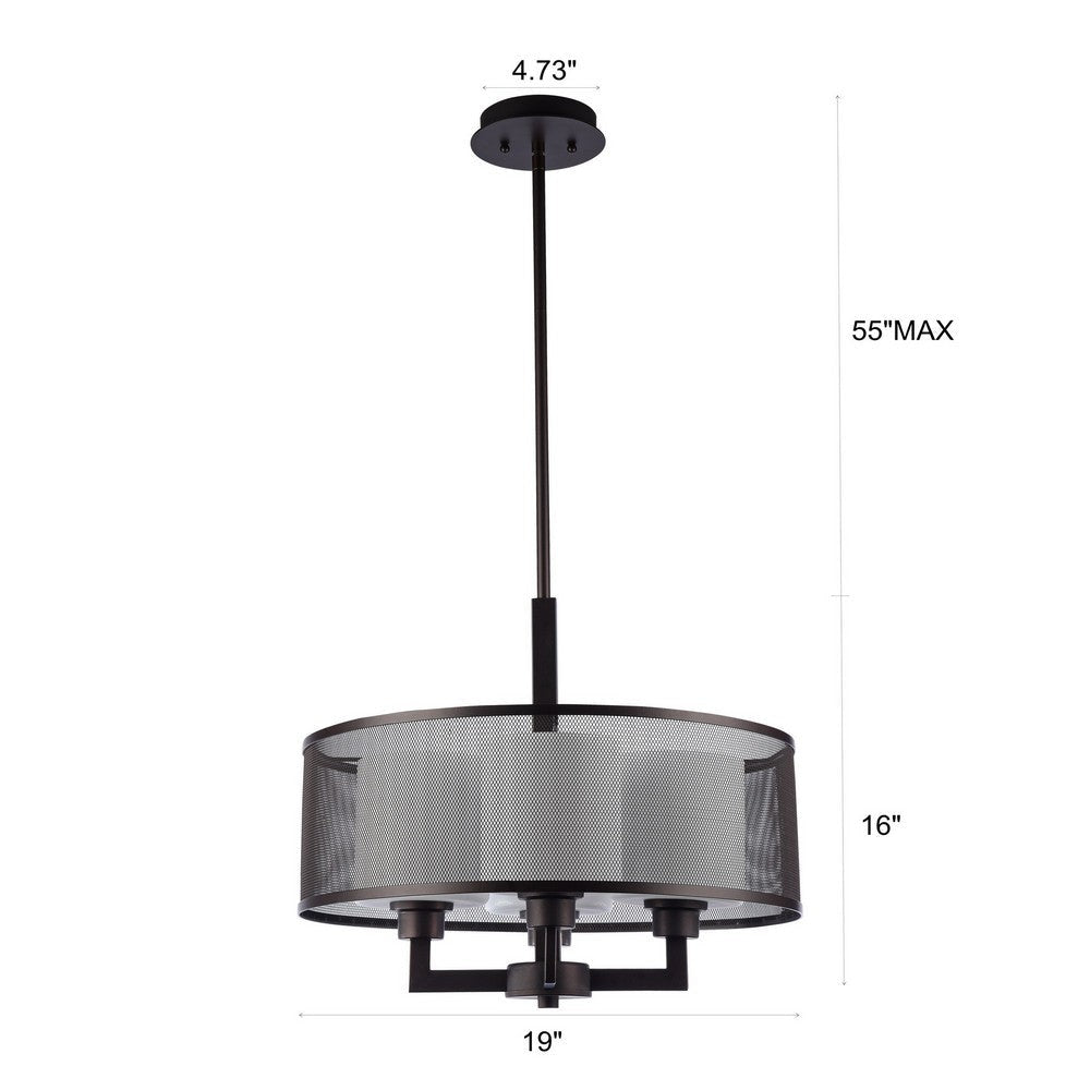 Chloe Lighting Martha Transitional 4 Light Rubbed Bronze Ceiling Pendant 19’’ Wide CHL-CH2S034RB19-UP4
