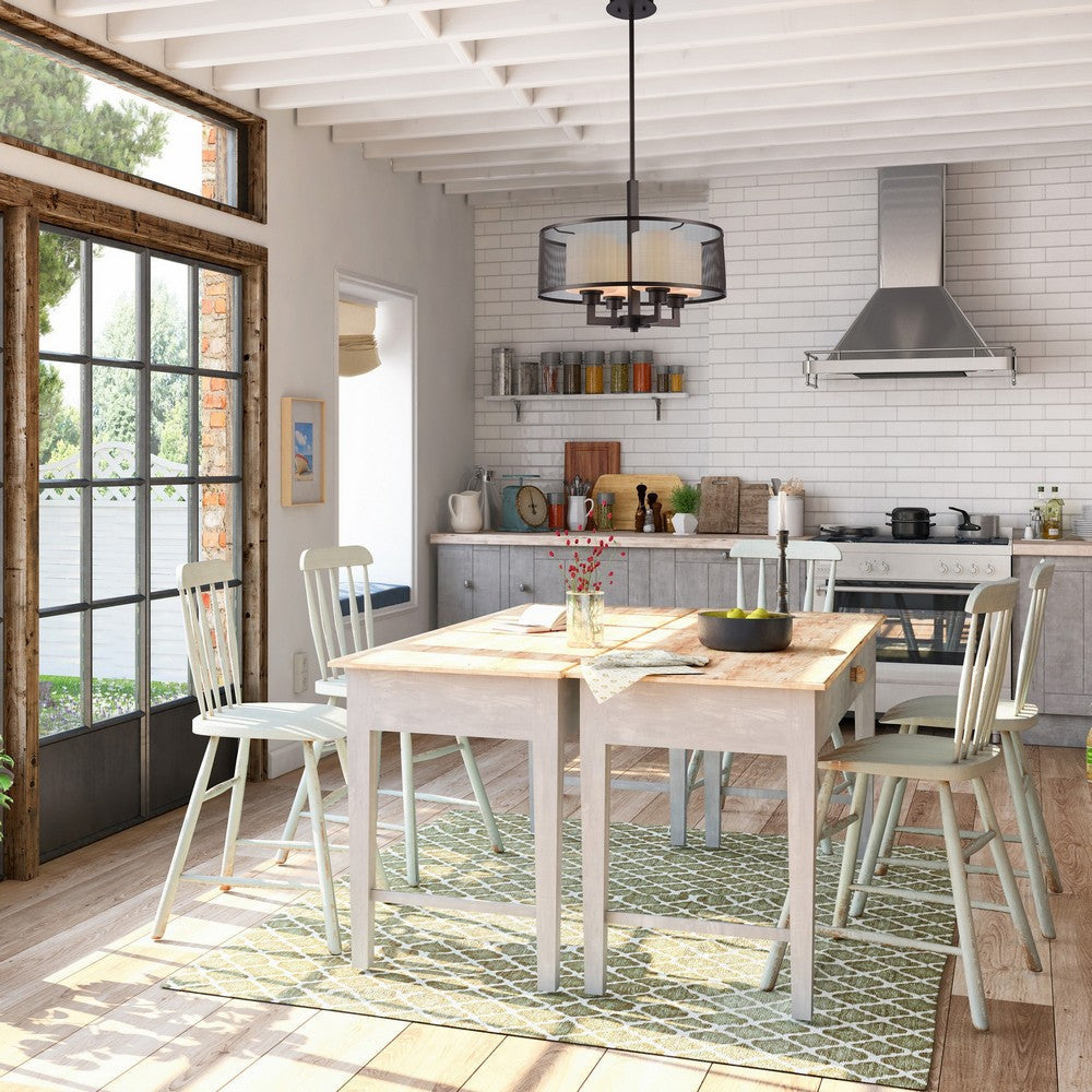 Chloe Lighting Martha Transitional 4 Light Rubbed Bronze Ceiling Pendant 19" Wide