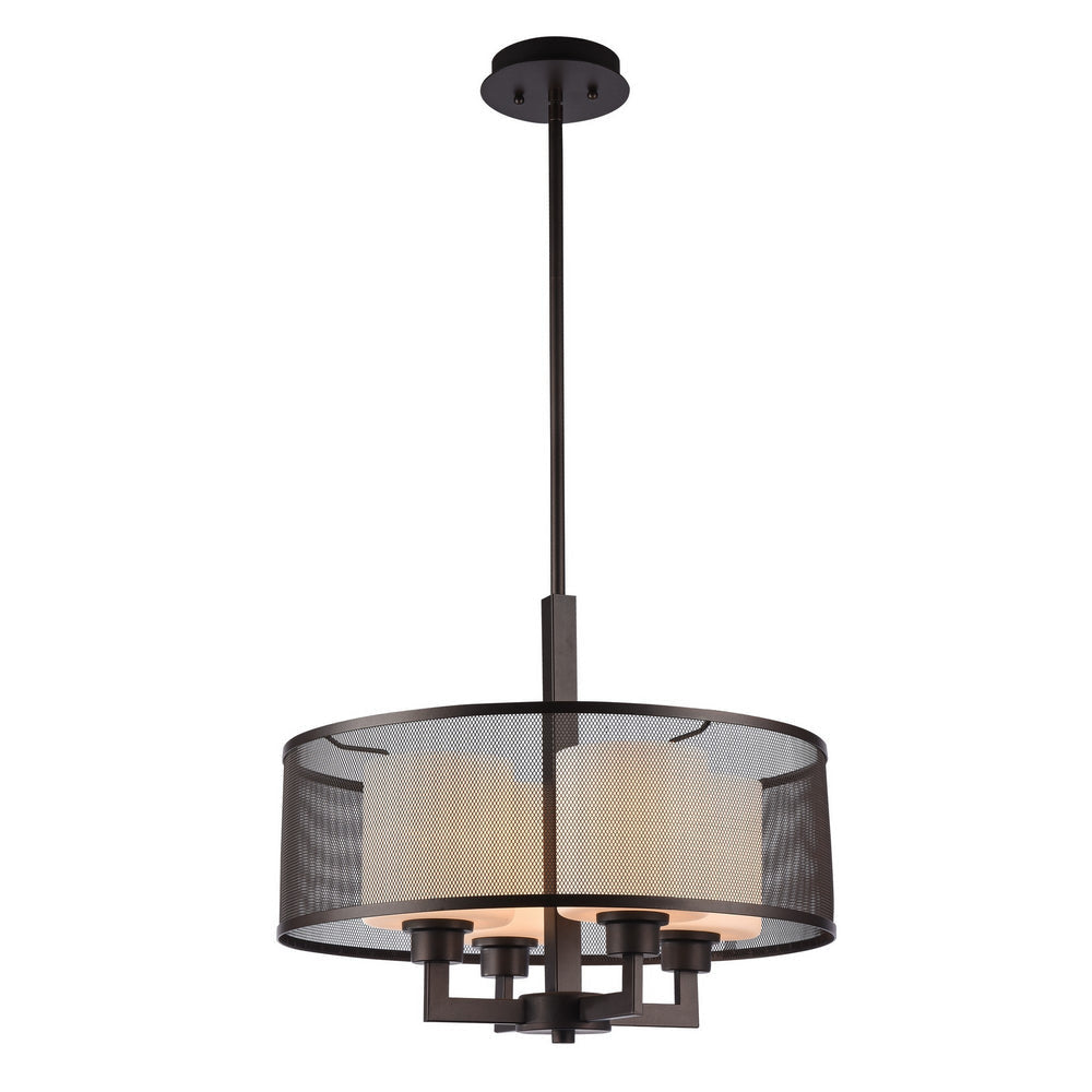 Chloe Lighting Martha Transitional 4 Light Rubbed Bronze Ceiling Pendant 19" Wide