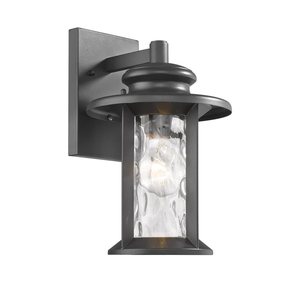 CHLOE Lighting OWEN Transitional 1 Light Textured Black Outdoor Wall Sconce 12" Tall