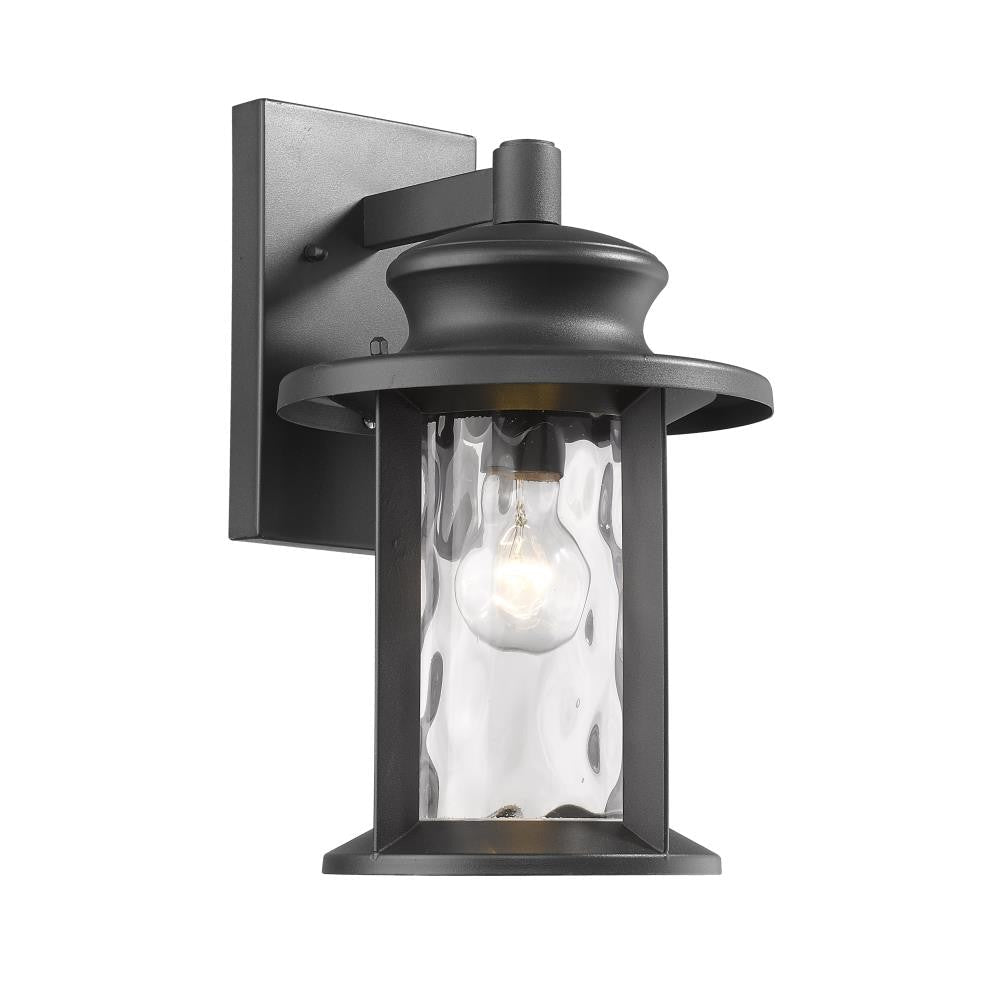 CHLOE Lighting OWEN Transitional 1 Light Textured Black Outdoor Wall Sconce 14" Tall