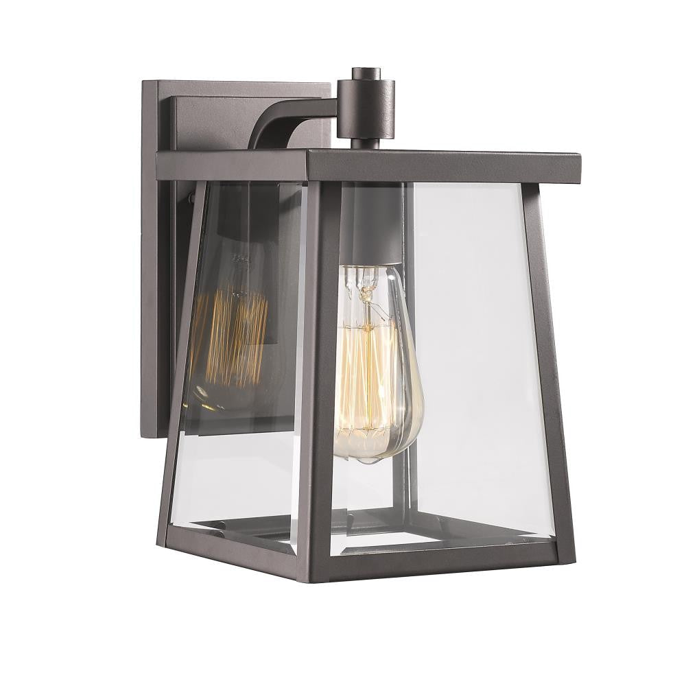 GABRIEL Transitional 1 Light Rubbed Bronze Outdoor Wall Sconce 10" Tall