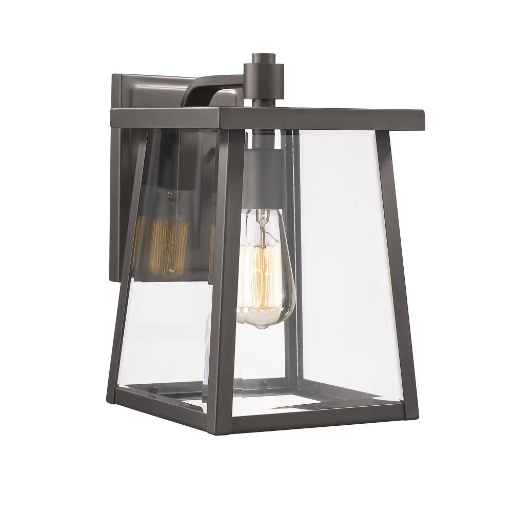 GABRIEL Transitional 1 Light Rubbed Bronze Outdoor Wall Sconce 12" Tall