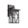 ANTHONY Transitional 1 Light Textured Black Outdoor Wall Sconce 12" Tall