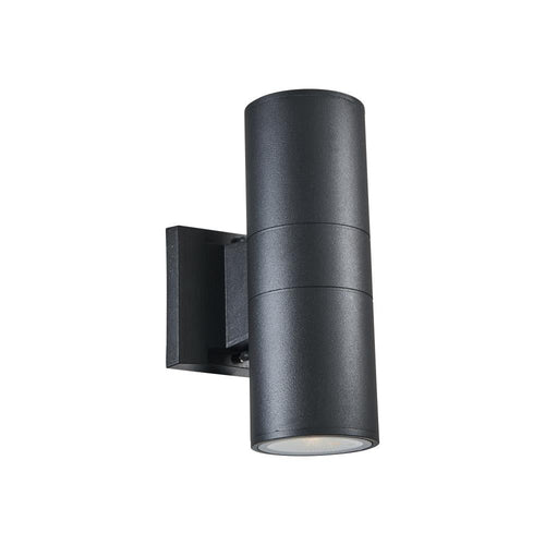 SIMON Transitional LED Textured Black Outdoor/Indoor Wall Sconce 10" Height