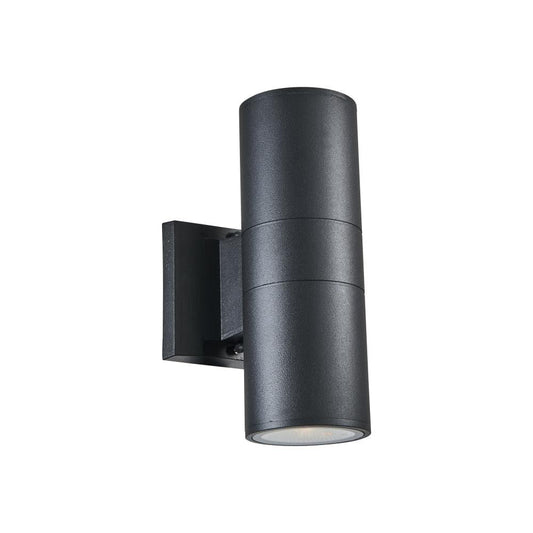 SIMON Transitional LED Textured Black Outdoor/Indoor Wall Sconce 10" Height