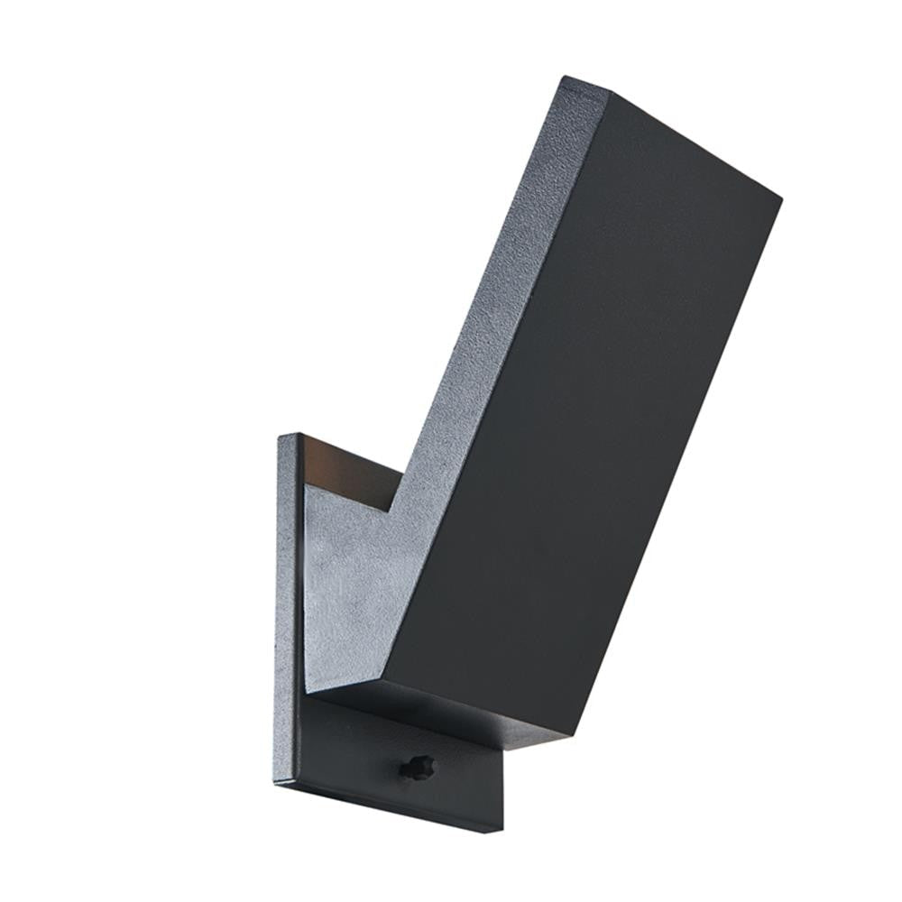 WYATT Transitional LED Textured Black Outdoor/Indoor Wall Sconce 9" Height