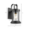 Lighting KASH Transitional 1 Light Textured Black Outdoor Wall Sconce 11’’ Tall CHL-CH2S089BK11-OD1
