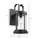 Lighting KASH Transitional 1 Light Textured Black Outdoor Wall Sconce 15’’ Tall CHL-CH2S089BK15-OD1