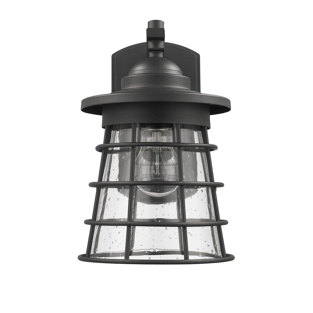 Lighting DAMON Transitional 1 Light Textured Black Outdoor Wall Sconce 11’’ Tall CHL-CH2S090BK11-OD1