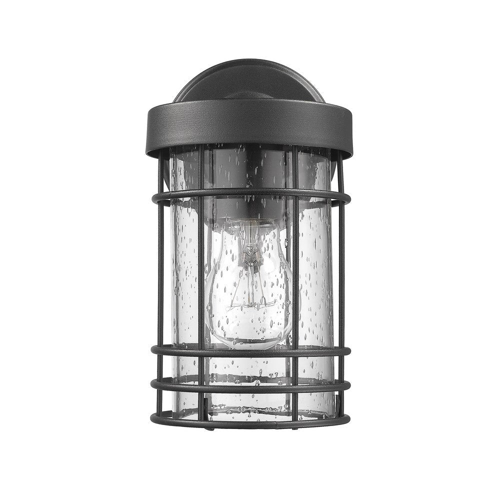 Lighting JEFFERSON Transitional 1 Light Textured Black Outdoor Wall Sconce 9’’ Tall CHL-CH2S092BK09-OD1
