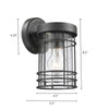 Lighting JEFFERSON Transitional 1 Light Textured Black Outdoor Wall Sconce 9’’ Tall CHL-CH2S092BK09-OD1