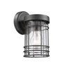Lighting JEFFERSON Transitional 1 Light Textured Black Outdoor Wall Sconce 9" Tall