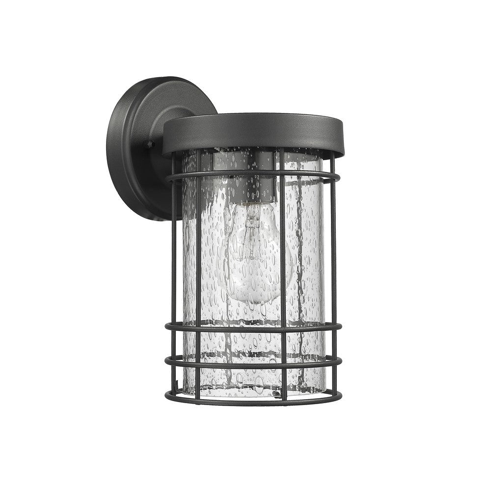 Lighting JEFFERSON Transitional 1 Light Textured Black Outdoor Wall Sconce 10’’ Tall CHL-CH2S092BK10-OD1