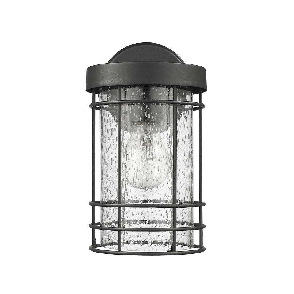 Lighting JEFFERSON Transitional 1 Light Textured Black Outdoor Wall Sconce 10’’ Tall CHL-CH2S092BK10-OD1