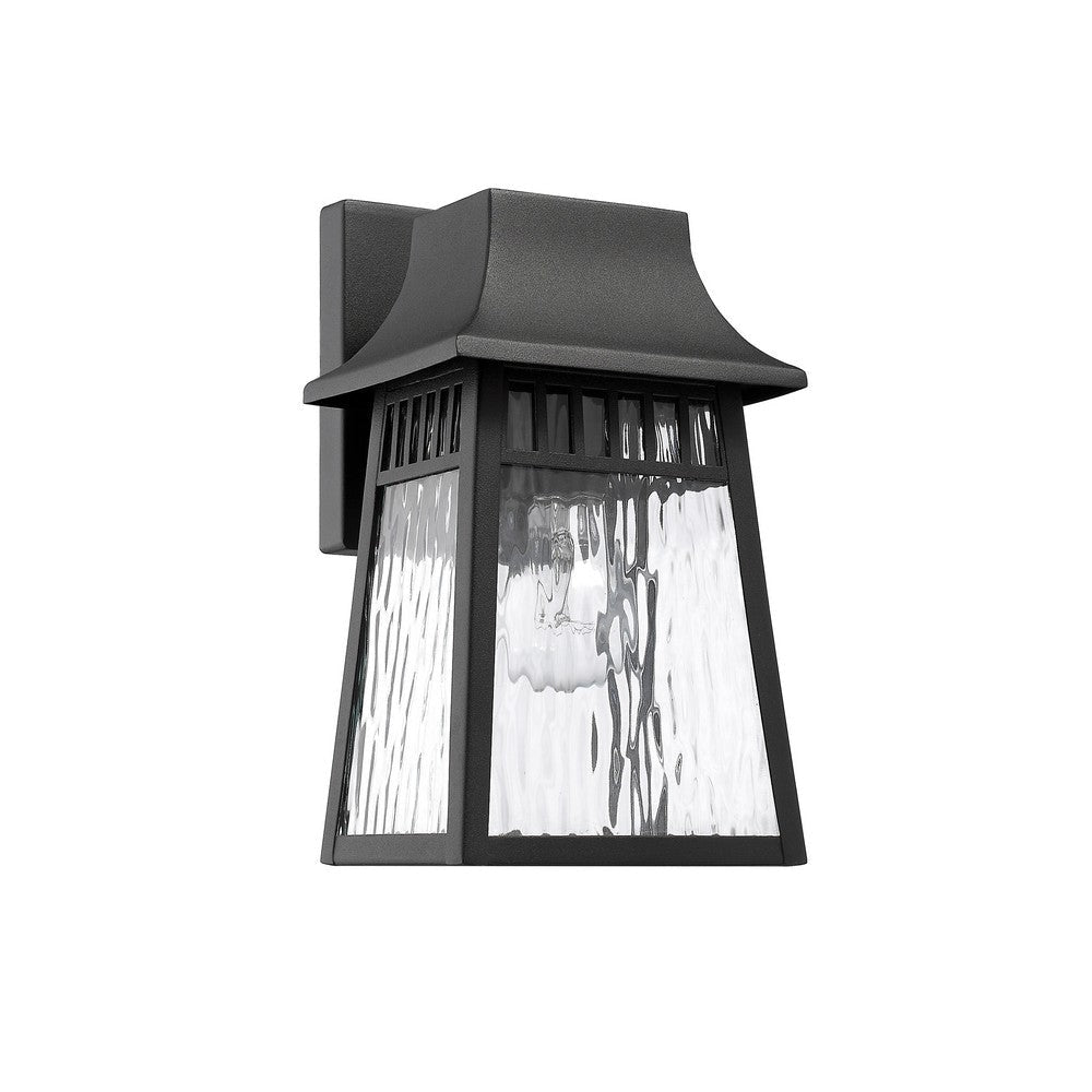 Lighting GRANT Transitional 1 Light Textured Black Outdoor Wall Sconce 10’’ Tall CHL-CH2S093BK10-OD1