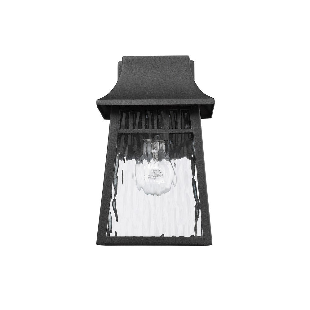 Lighting GRANT Transitional 1 Light Textured Black Outdoor Wall Sconce 10’’ Tall CHL-CH2S093BK10-OD1