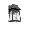 Lighting GRANT Transitional 1 Light Textured Black Outdoor Wall Sconce 10" Tall