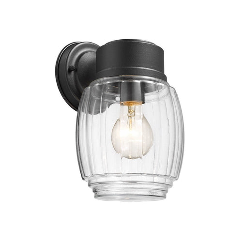 Lighting HOLDEN Transitional 1 Light Textured Black Outdoor Wall Sconce 10" Tall